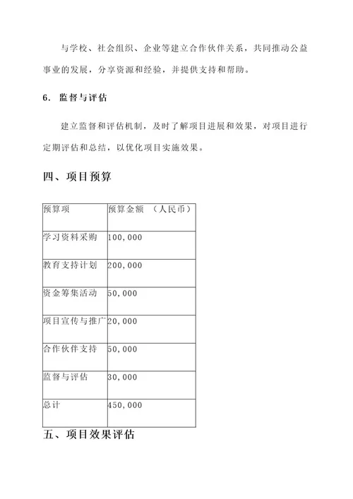 公益项目组成方案