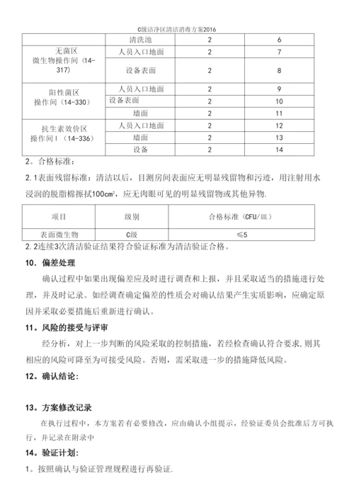 C级洁净区清洁消毒方案2016.docx