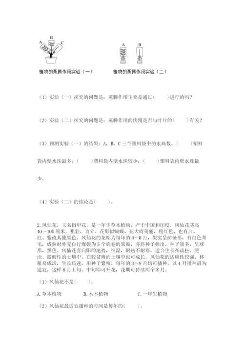 科学四年级下册第一单元植物的生长变化测试卷精品（易错题）.docx