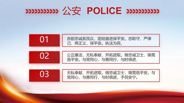 大气公安民警述职报告工作总结PPT动态模板