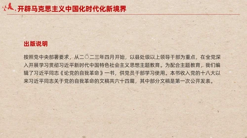 简约红色党建开辟马克思主义中国化时代化新境界党课课件PPT