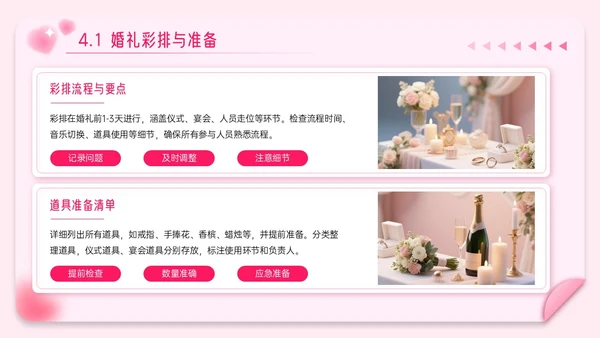 粉色3D写实风520婚礼筹备策划