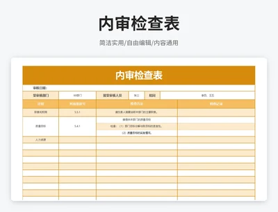 简约风内审检查表