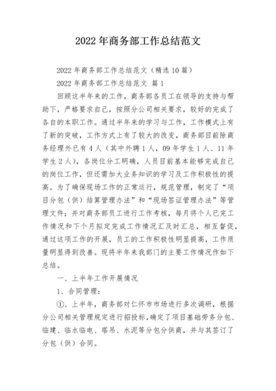 2022年商务部工作总结范文.docx