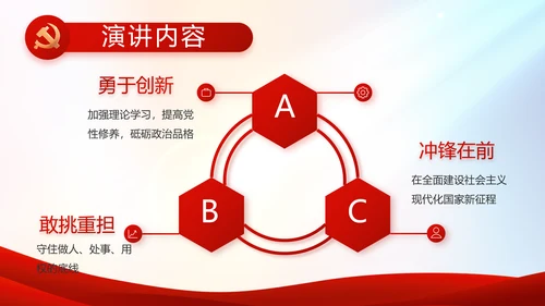 红色党建党支部工作总结汇报PPT党课