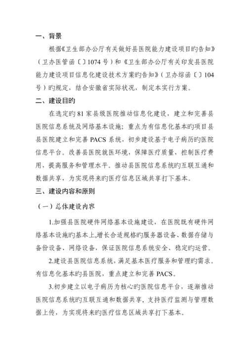 安徽省县医院能力建设专项项目实施专题方案.docx