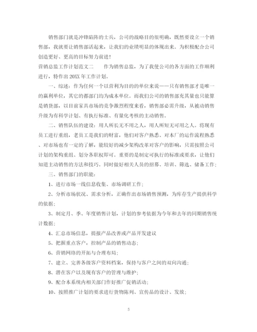 精编之营销总监工作计划范文2.docx