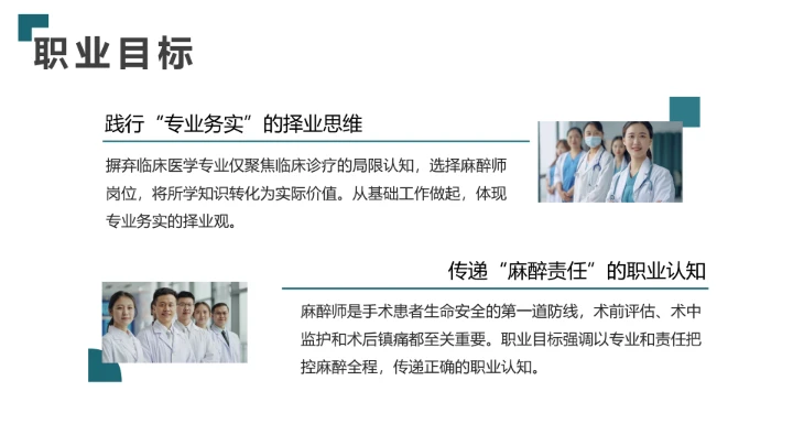 绿色商务风临床医学专业大学生求职综合展示职业生涯规划通用PPT模版
