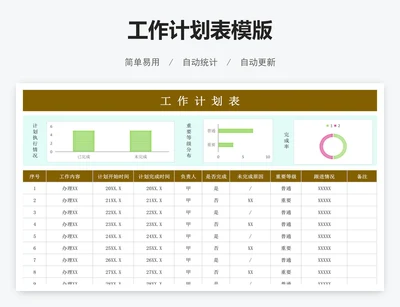 工作计划表模版