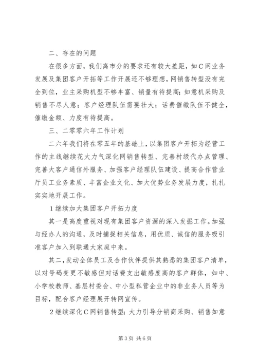 电信公司年度工作总结与计划.docx