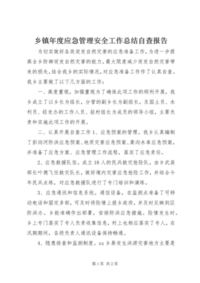 乡镇年度应急管理安全工作总结自查报告.docx