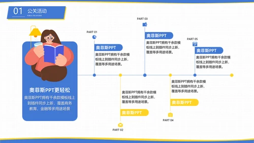 蓝白色扁平插画风职业经理人公关策划