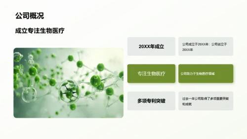 绿色现代生物医疗行业年终总结PPPT模板