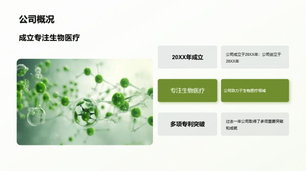 绿色现代生物医疗行业年终总结PPPT模板