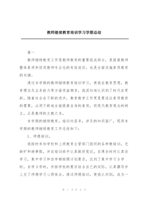 教师继续教育培训学习学期总结.docx