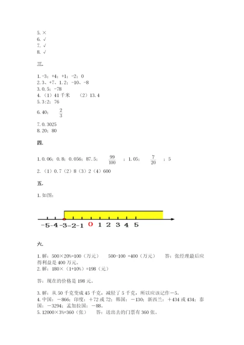 小学数学六年级下册竞赛试题附参考答案【模拟题】.docx