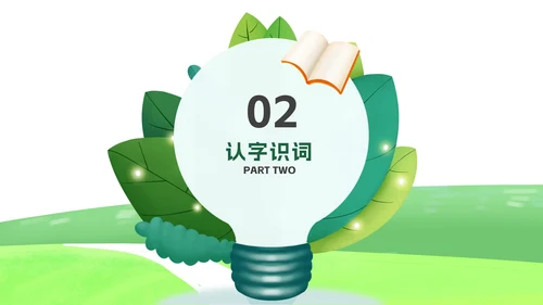 淡绿小清新学生教学模板PPT模板