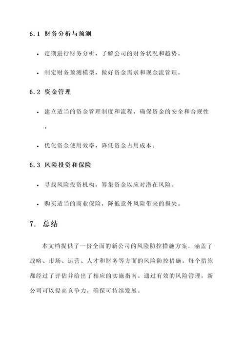 新公司风险防控措施方案