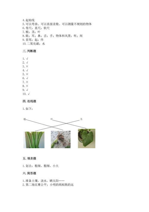 教科版一年级上册科学期末测试卷（培优b卷）.docx