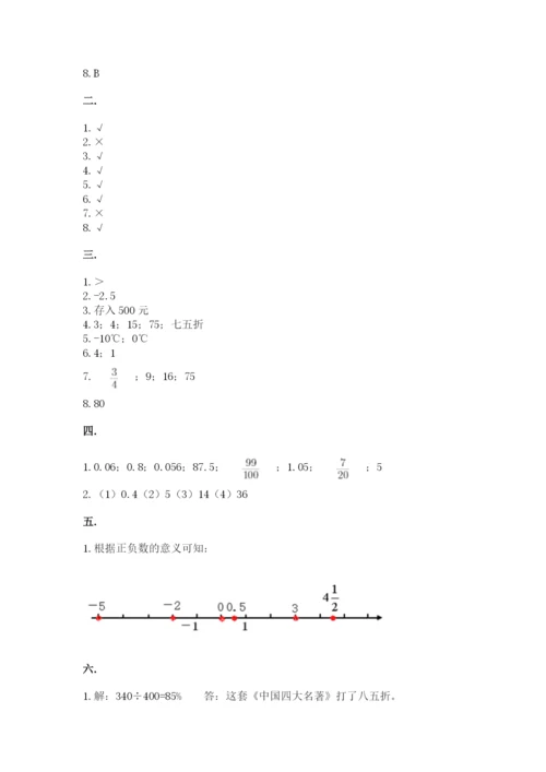 人教版数学六年级下册试题期末模拟检测卷精品（全优）.docx