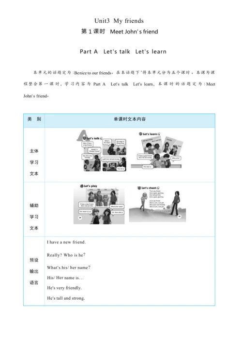 Unit 3 My friends Part A   Let's talk   Let's  lea