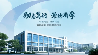 蓝色商务风大气封面页