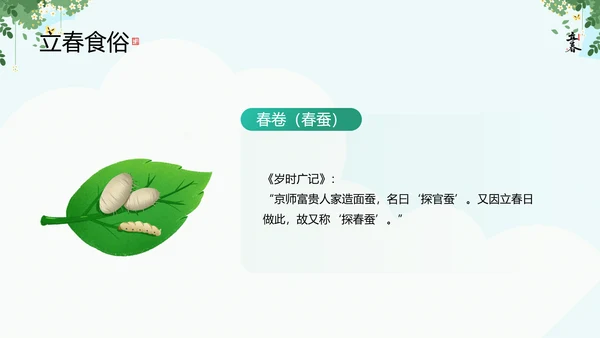 清新风二十四节气之立春知识宣讲PPT课件模板