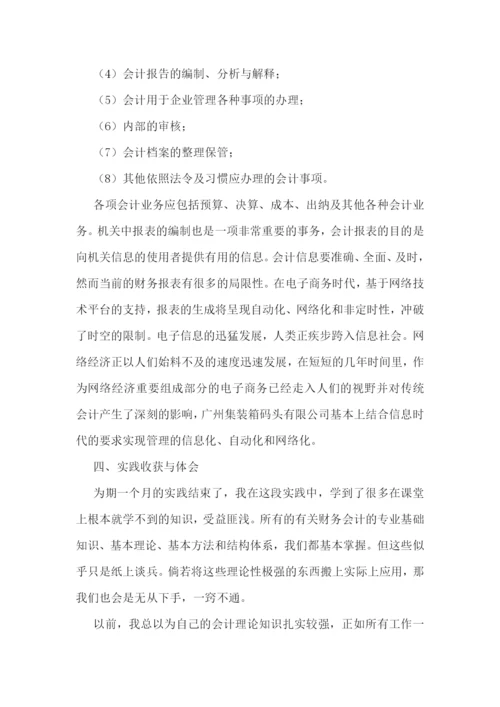 高校会计专业实践报告五篇.docx