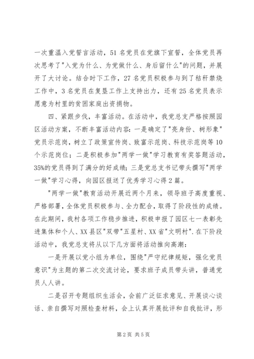 村党总支两学一做阶段性工作汇报.docx