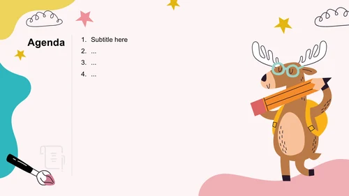 红色卡通风可爱卡通幼儿园通用模板PPT主题