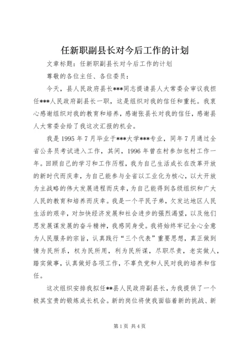 任新职副县长对今后工作的计划.docx