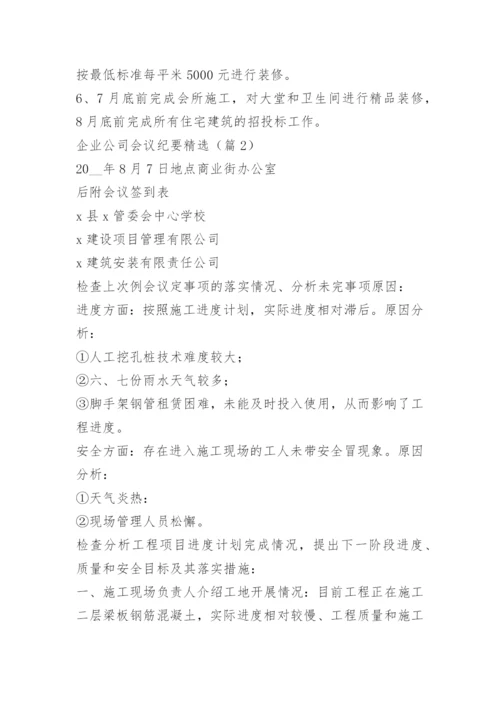 企业公司会议纪要精选.docx