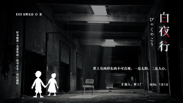 《白夜行》读书分享通用PPT模板