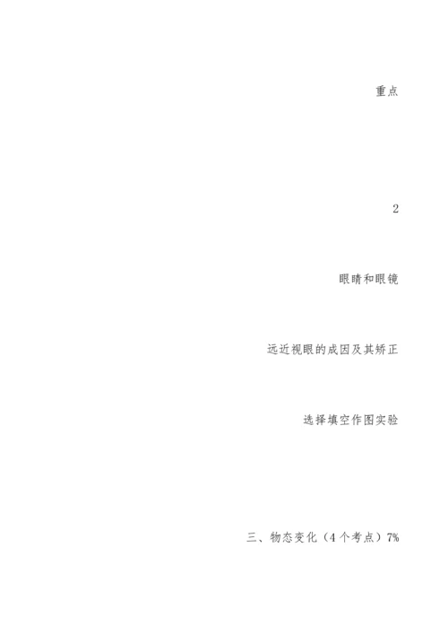 初中物理各章中考考点题型分值.docx