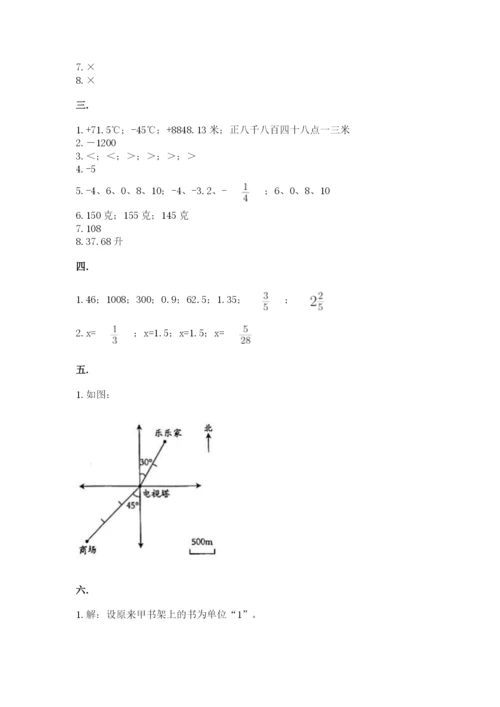 人教版六年级数学小升初试卷（名校卷）.docx