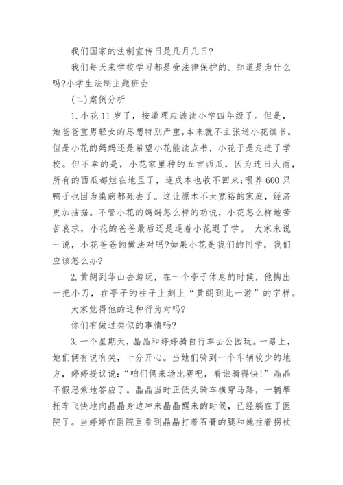 2023小学生法制教育主题班会.docx