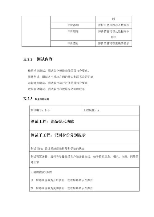 饭店点菜系统测试计划