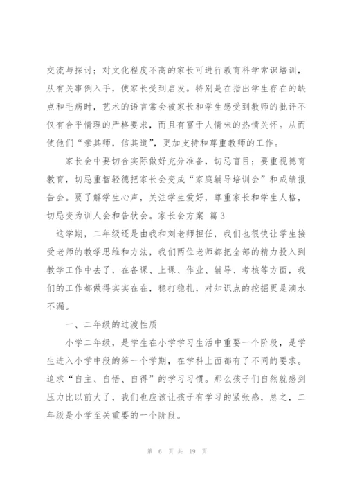 家长会方案范文合集5篇.docx