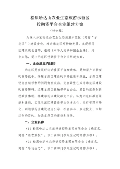 园区投融资平台公司组建方案.docx