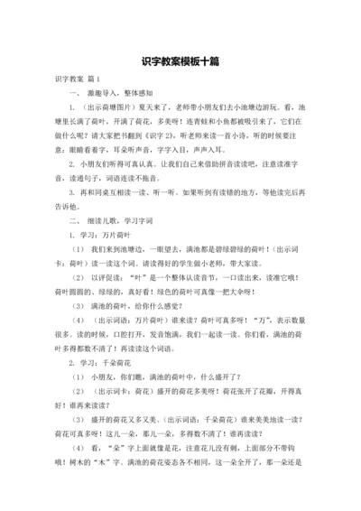 识字教案模板十篇.docx