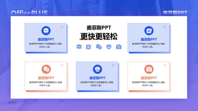 蓝色图文风并列关系5项PPT