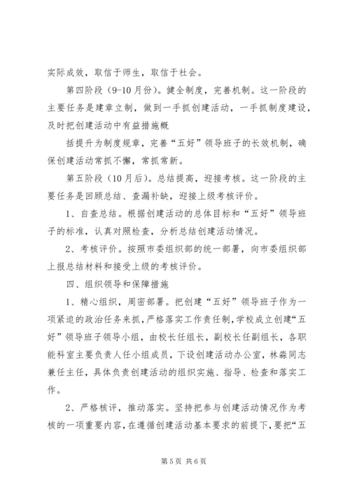 税务局创建五好领导班子活动计划 (5).docx