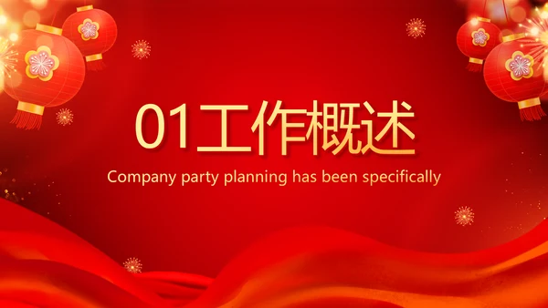 红色喜庆公司联欢晚会年会策划动态PPT模板