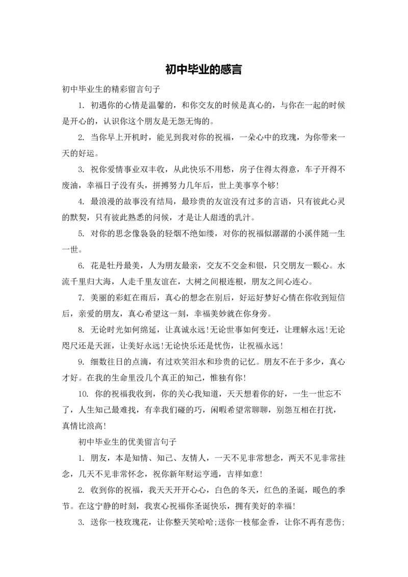 初中毕业的感言.docx