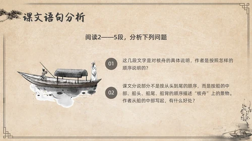 复古简约水墨风八年级语文下册核舟记PPT课件