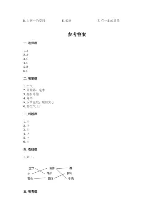 教科版三年级上册科学期末测试卷带答案（夺分金卷）.docx