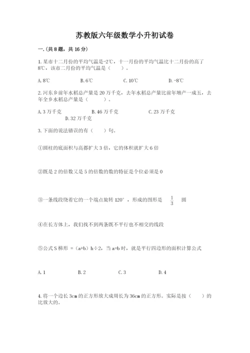 苏教版六年级数学小升初试卷附参考答案（综合卷）.docx