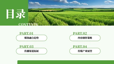 绿色简约风4项目录页PPT单页