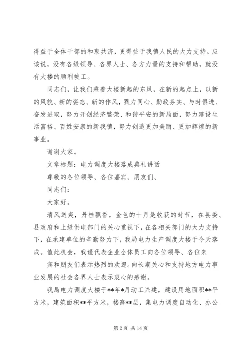 企业办公大楼落成典礼上的致辞.docx