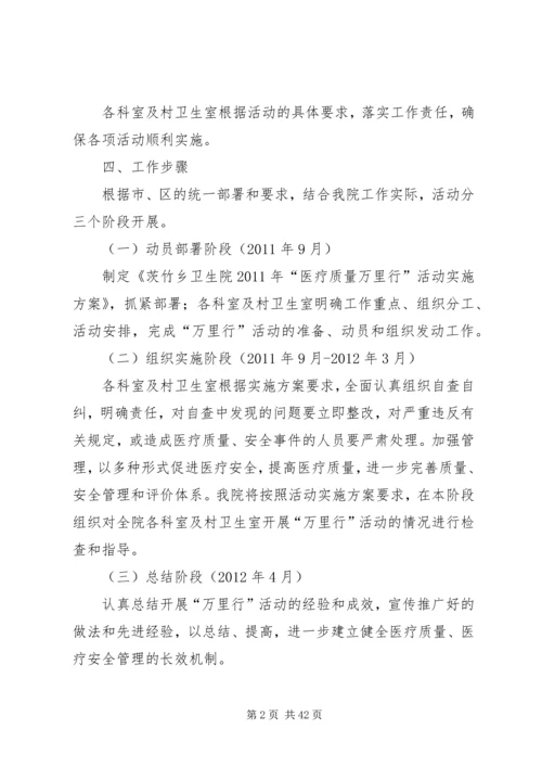 茨竹乡卫生院医疗质量万里行实施方案.docx